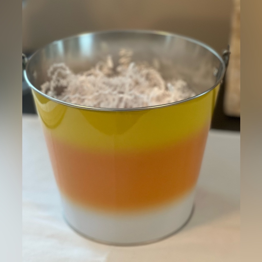 Candy Corn Painted Bucket for Trick-or-Treating!